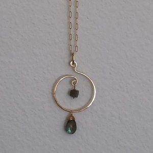 Gold Filled Labradorite Pendant Necklace